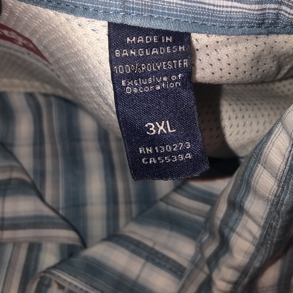 NWOT Wrangler Plaid Shirt Size 3X Short Sleeve Button Down 100%Polyester - Picture 5 of 15